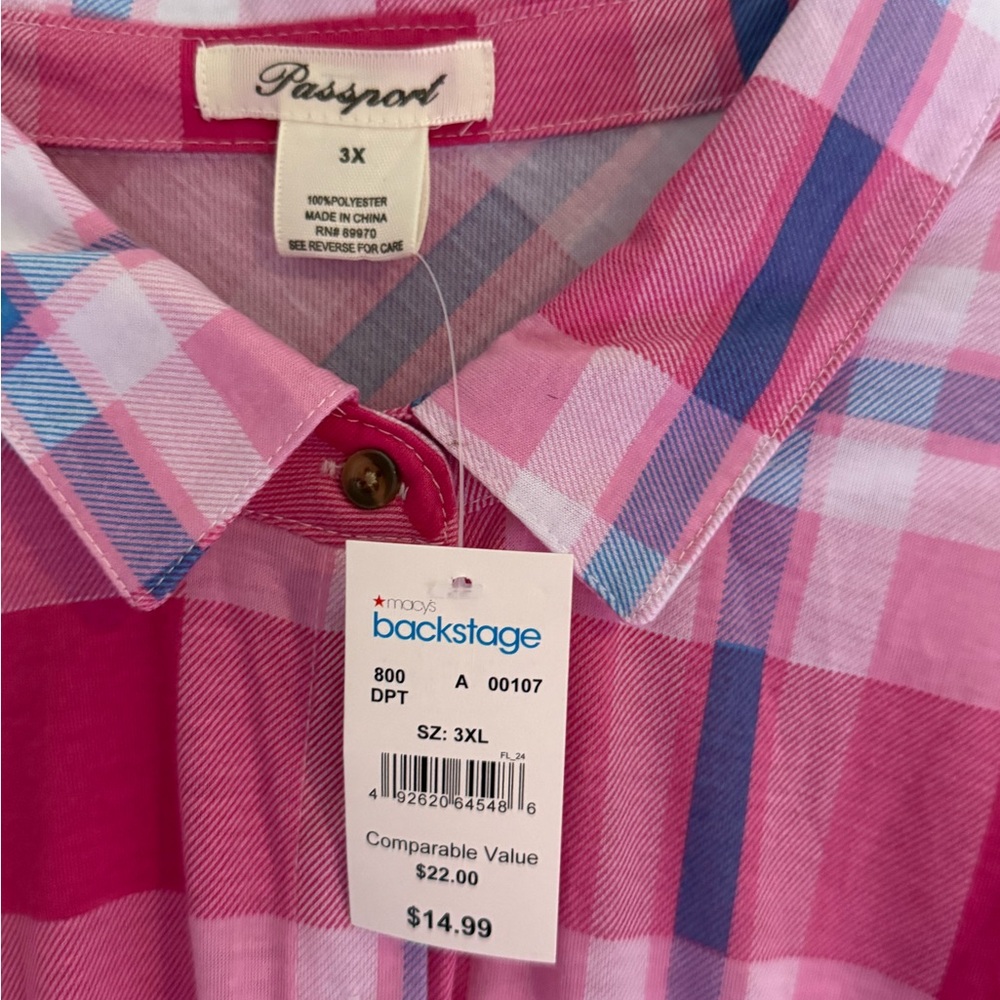 Passport Pink and Blue Plaid Shirt